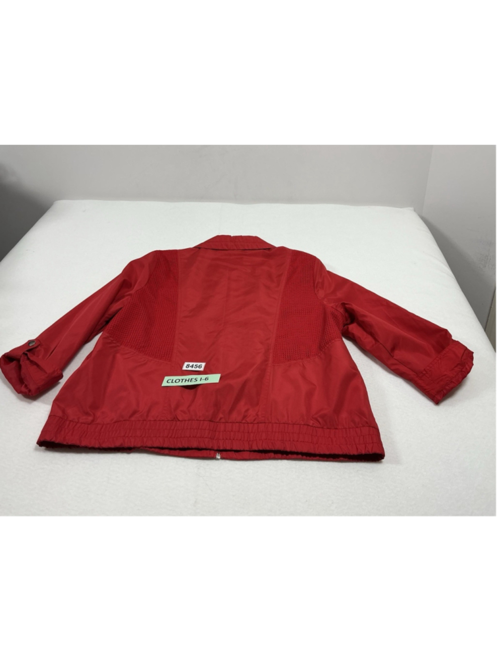 Womans Excellent Studio Works Adjustible Sleeve Full Zip Windbreaker PXL Red - Picture 2 of 6